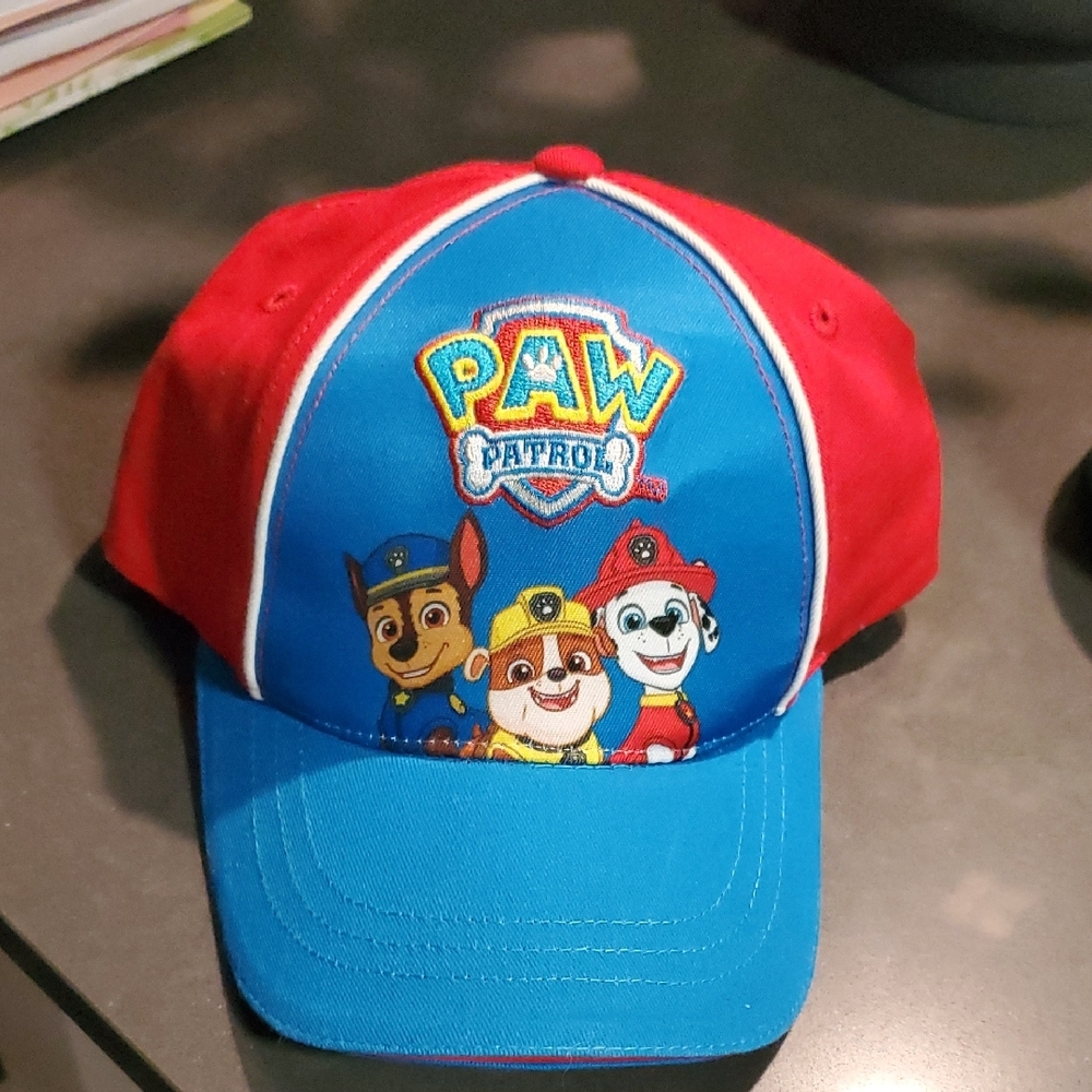 NWT Paw Patrol Red and Blue Hat with Logo and Characters